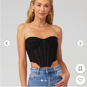Bardot Black Strapless Corset Top